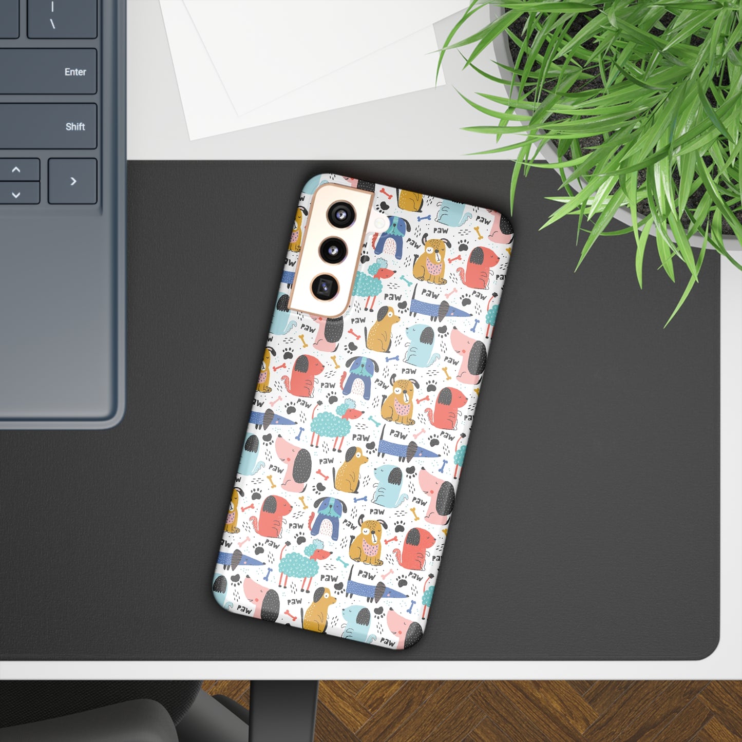 Playful Pups: Colorful Cartoon Dogs Samsung Slim Cases