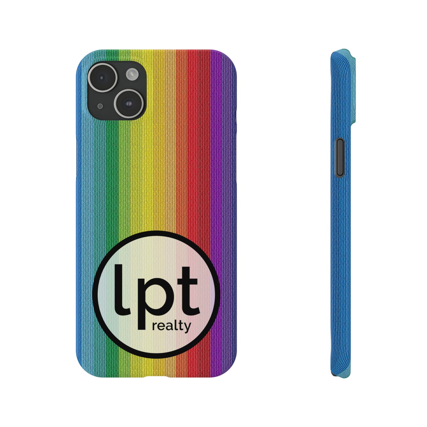 LPT Realty Logo -  Rainbow Stripe Design Iphone 15-12 Slim Phone Case