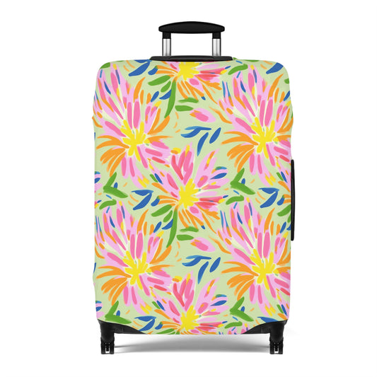 Blossoms in Bloom: Watercolor Pink and Yellow Flower Bursts Design  - Luggage Protector and Cover 3 Sizes