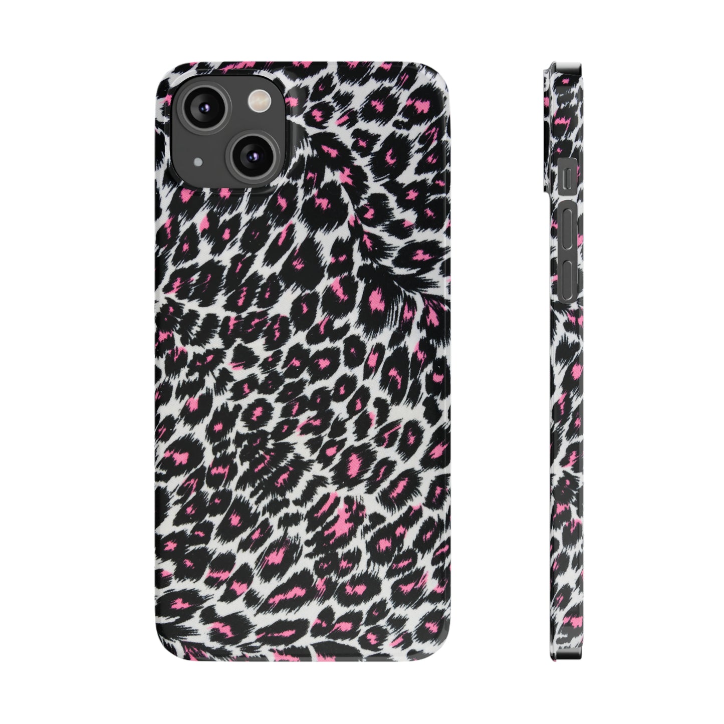 Fierce Femininity Pink and Black Leopard Print Iphone 15-12 Slim Phone Case