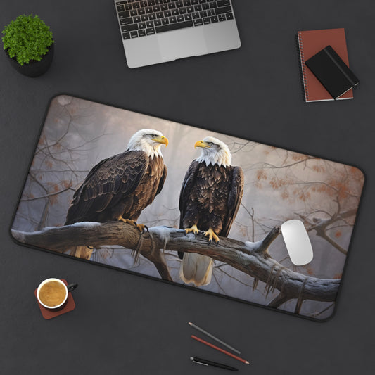 Majestic Bald Eagles Captivating Wildlife Photography- Desk Mat Extended Gaming Mouse Pad 3 Sizes