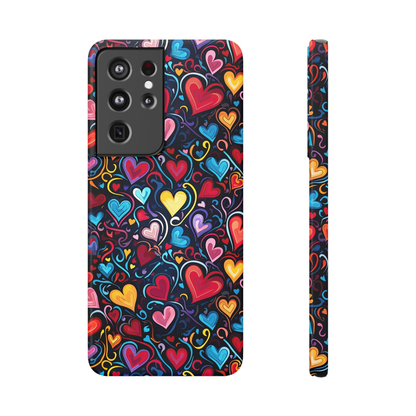 Whimsical Colorful Heart Design Samsung Slim Cases