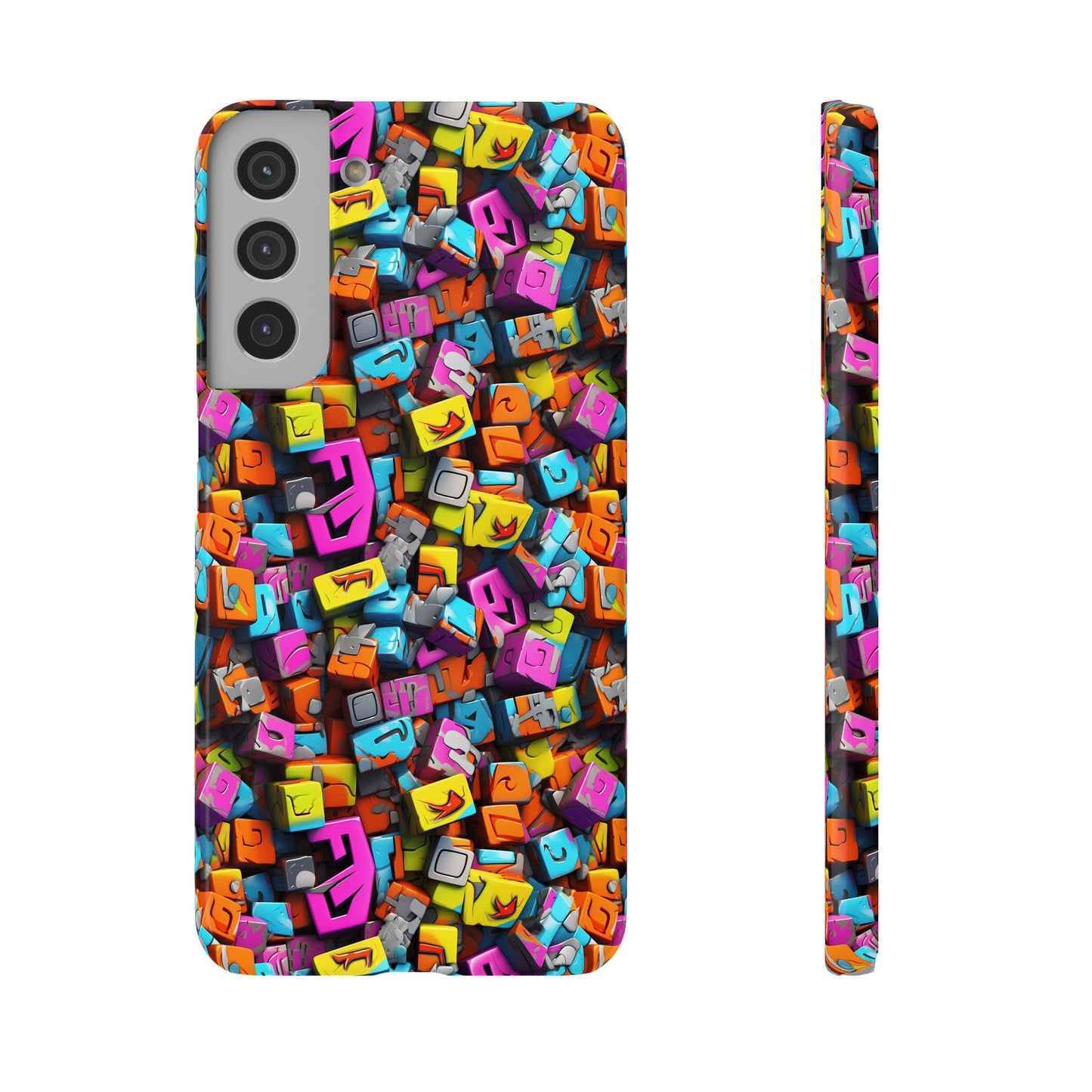 3D Abstract Colorful Block Design Samsung Slim Cases