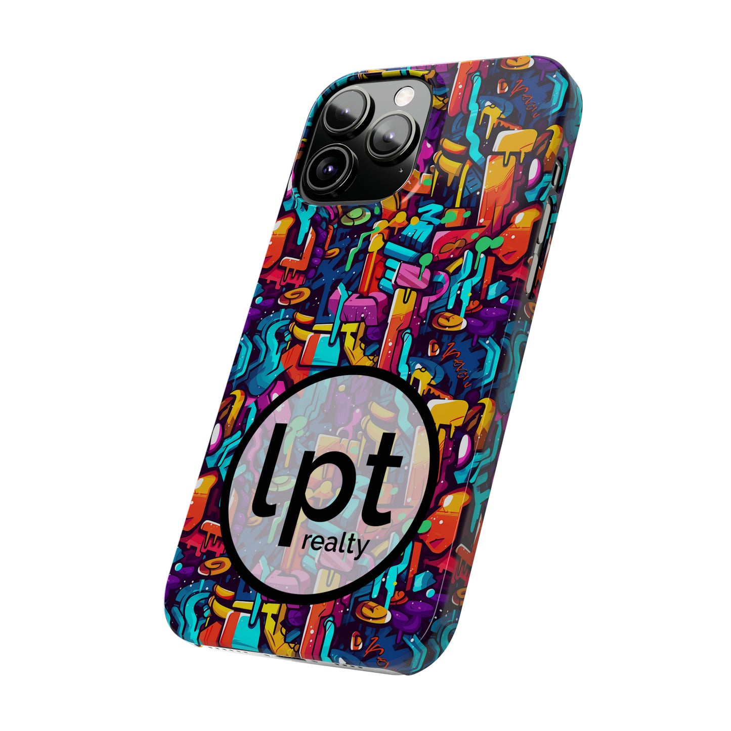 LPT Realty Logo -  3D Abstract Colorful Street Graffiti Art Design Iphone 15-12 Slim Phone Case