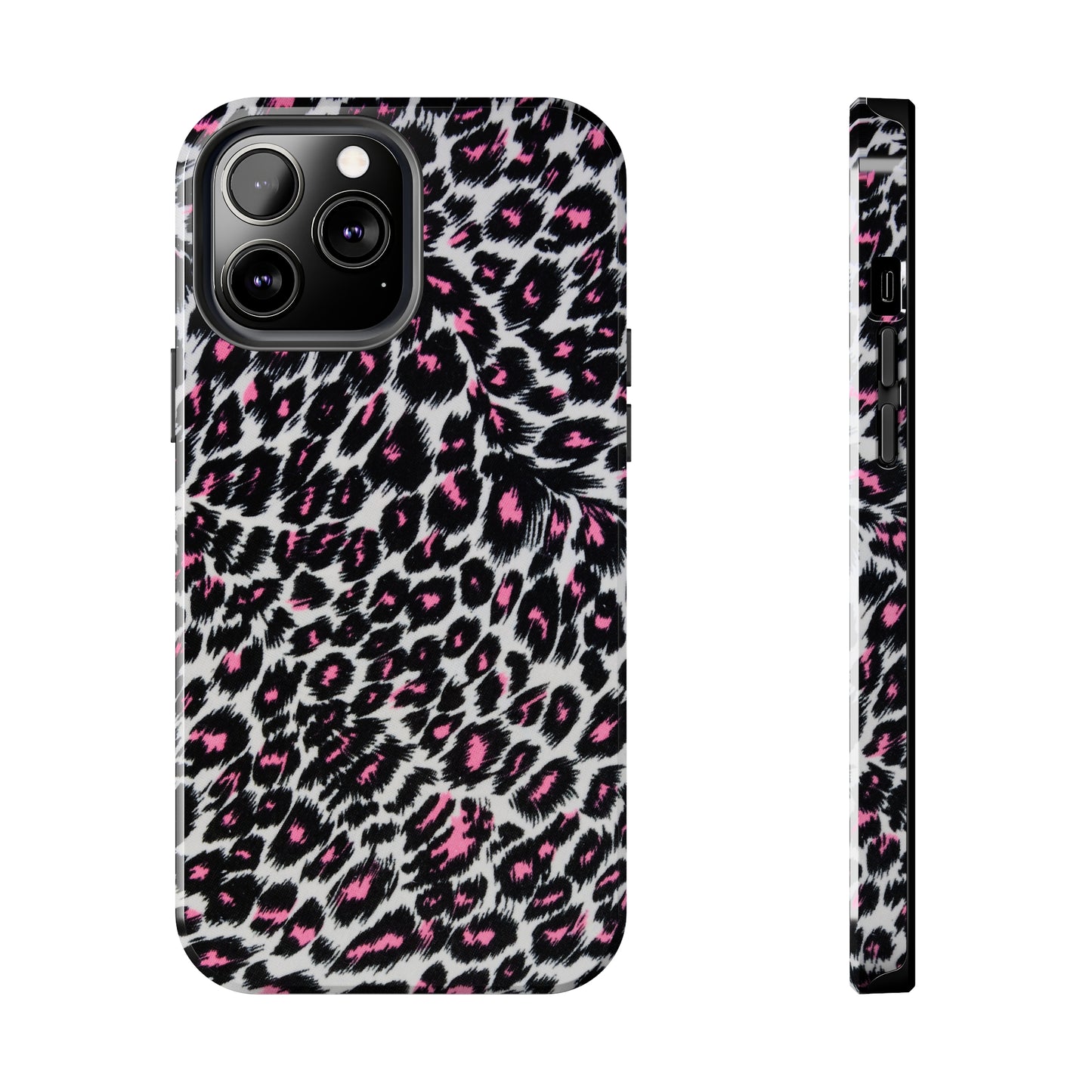 Fierce Femininity Pink and Black Leopard Print Iphone Tough Phone Case