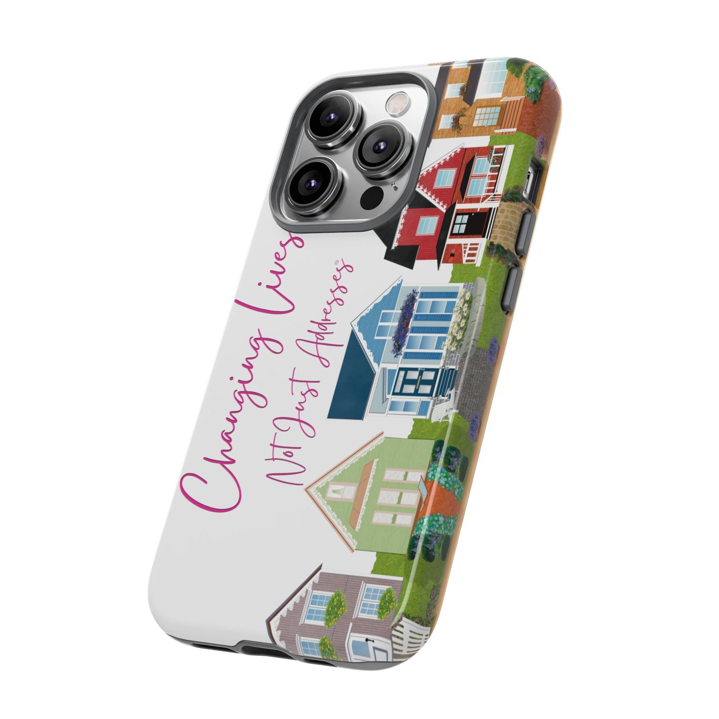 Changing Lives Not Just Addresses Pink on White Phone Case - Real Estate Agent & REALTORS©