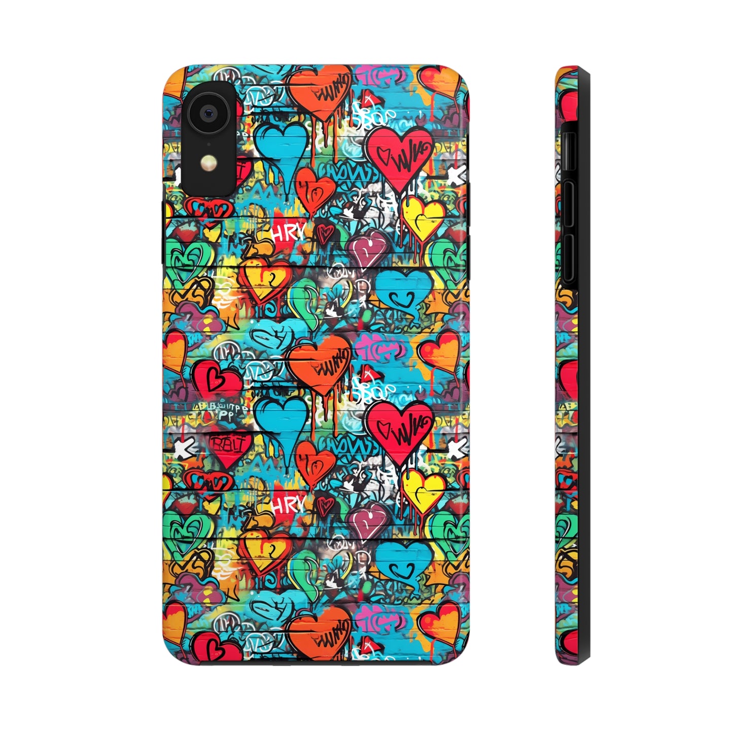 Street Art Graffiti Hearts Design Iphone Tough Phone Case