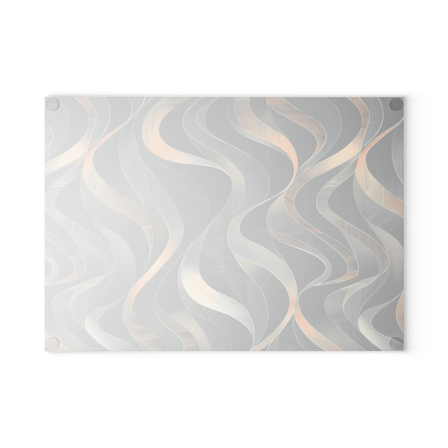 Artistic Fusion of Wavy Lines in a Palette of Silver, Gold, and Dark Hues Cutting Board 2 Sizes