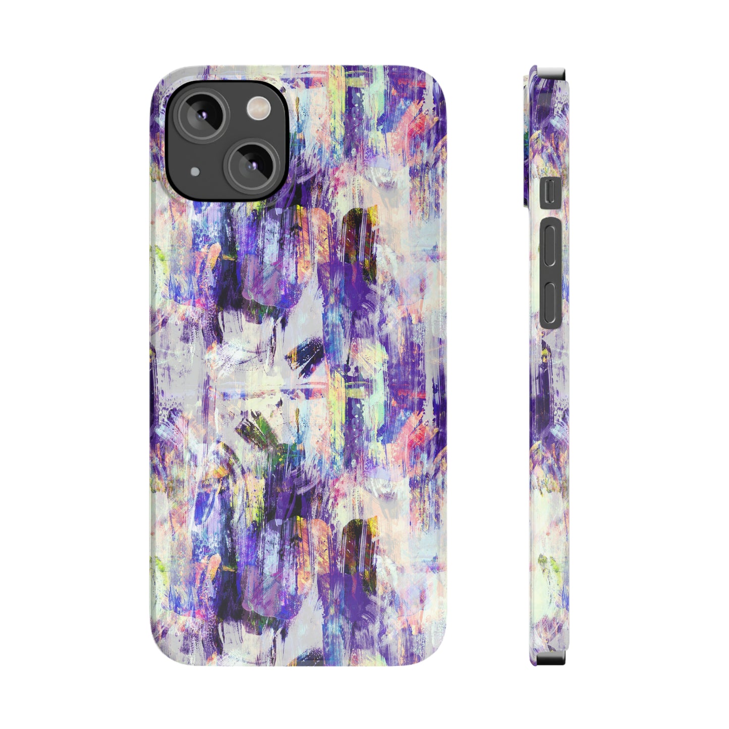 Purple Spring Painted Abstract Iphone 15-12 Slim Phone Case