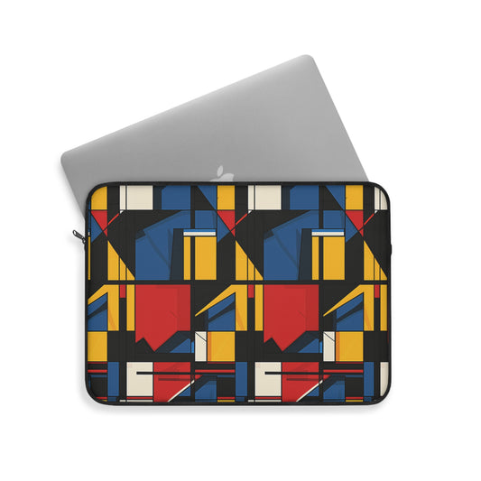 Mondrian-Inspired Bold Primary Colors and Black Lines Abstract Laptop or Ipad Protective Sleeve 3 Sizes Available