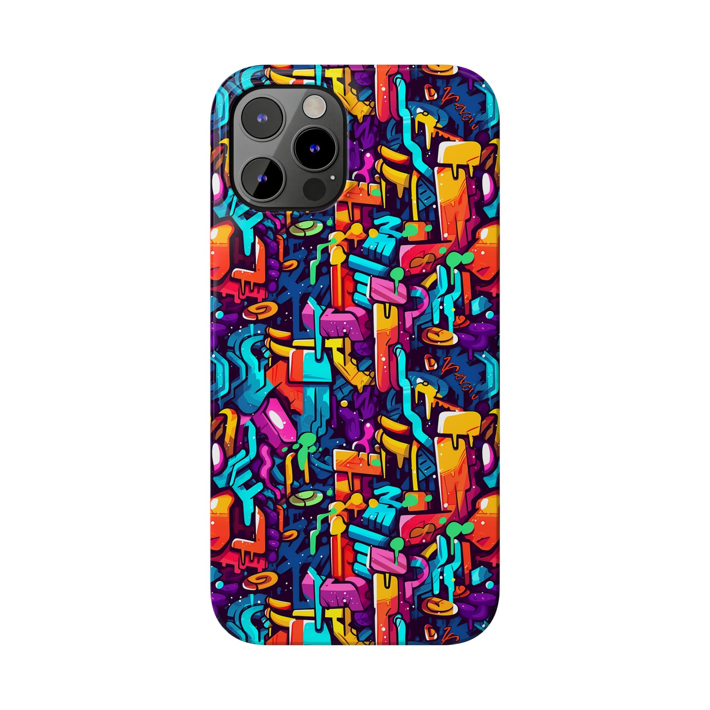 3D Abstract Colorful Street Graffiti Art Design Iphone 15-12 Slim Phone Case