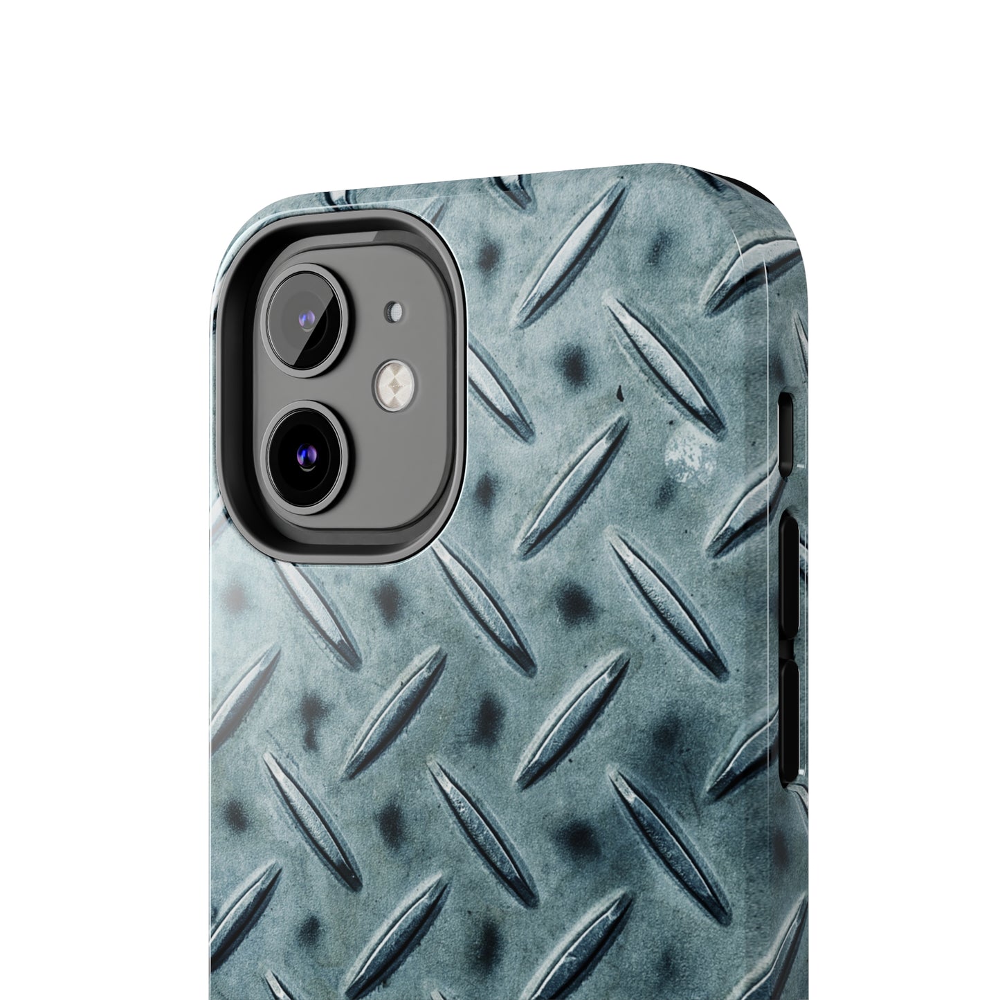 Blue Steel Diamond Plate Design Iphone Tough Phone Case