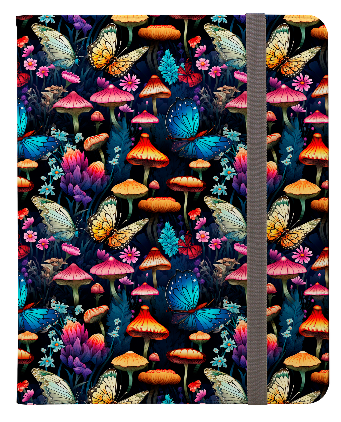 Mystical Butterflies and Mushroom Nighttime Garden Ipad Pro 11 & Pro 12.9 Protective Case and Pencil Holder