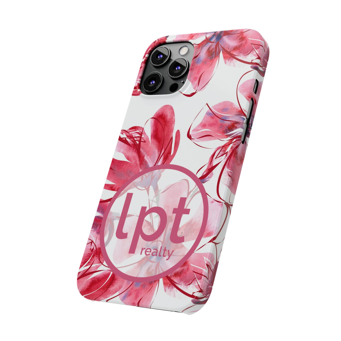 LPT Realty Logo -  Large Pink Flower Iphone 15-12 Slim Phone Case