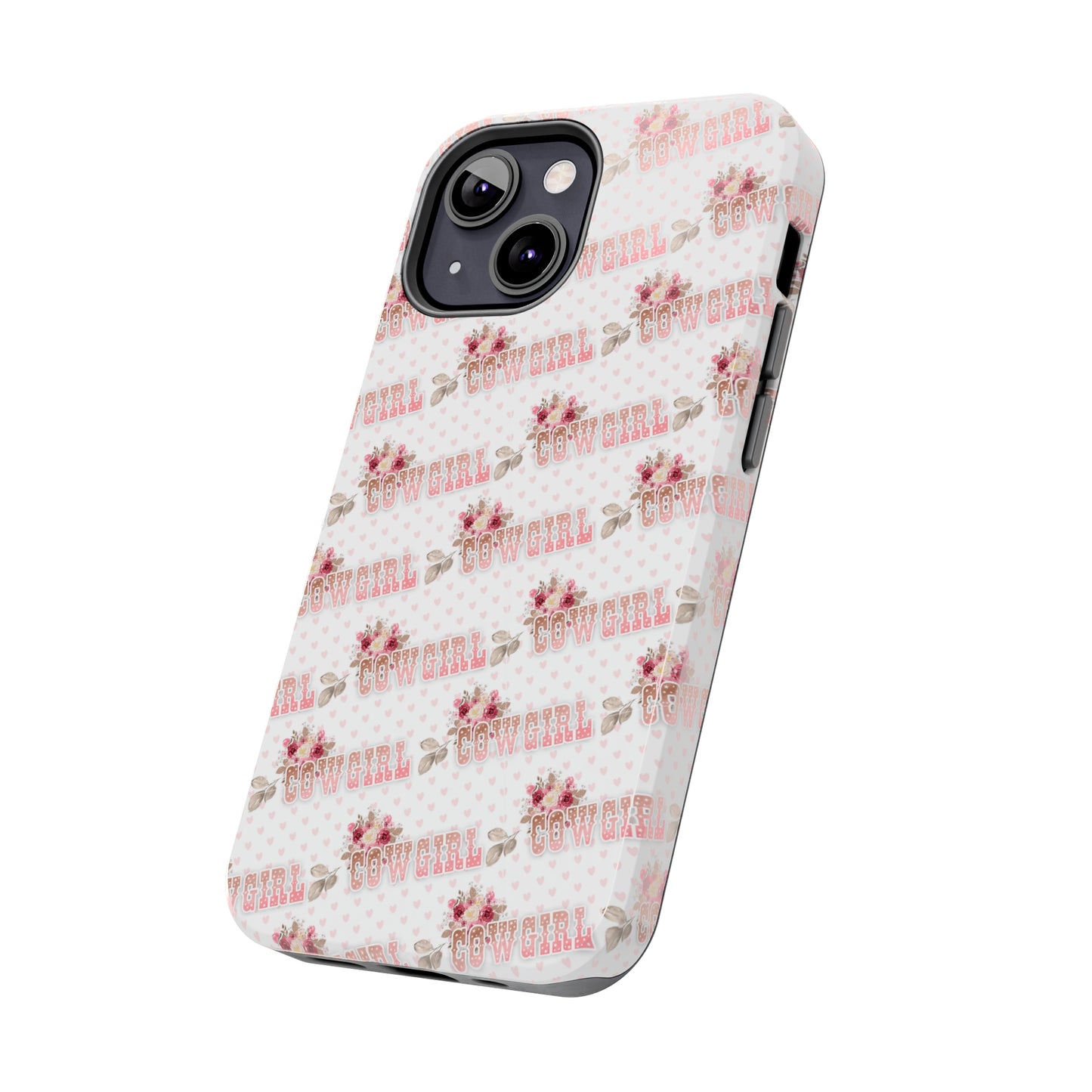 Pink Cowgirl and Flowers Iphone Tough Phone Case