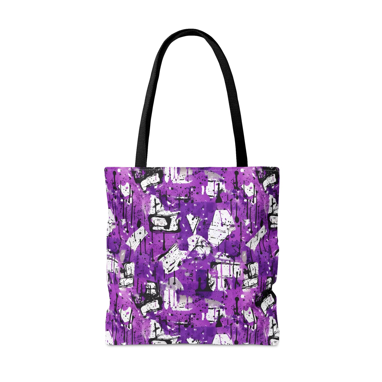 Purple & Black Graffiti Design - Canvas Tote 3 Sizes