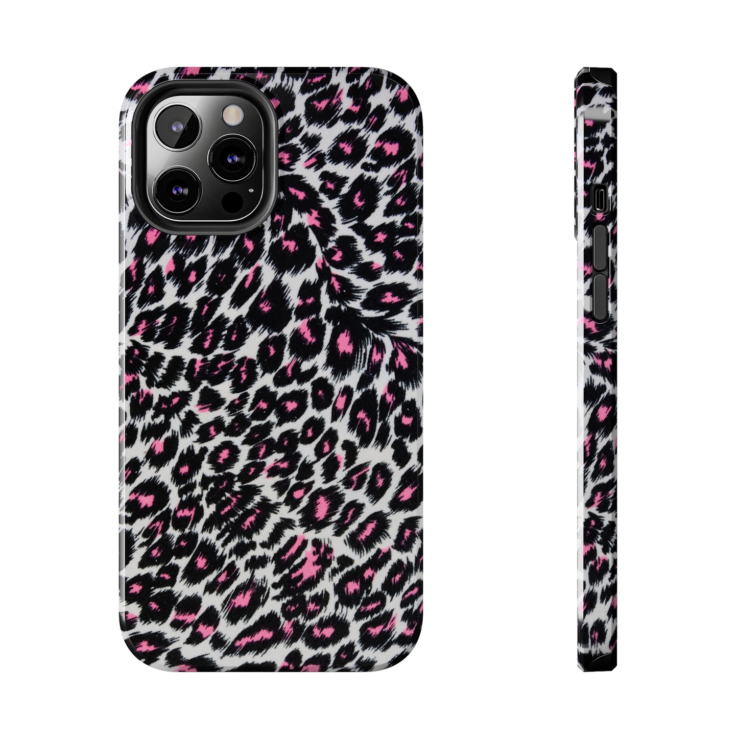 Fierce Femininity Pink and Black Leopard Print Iphone Tough Phone Case