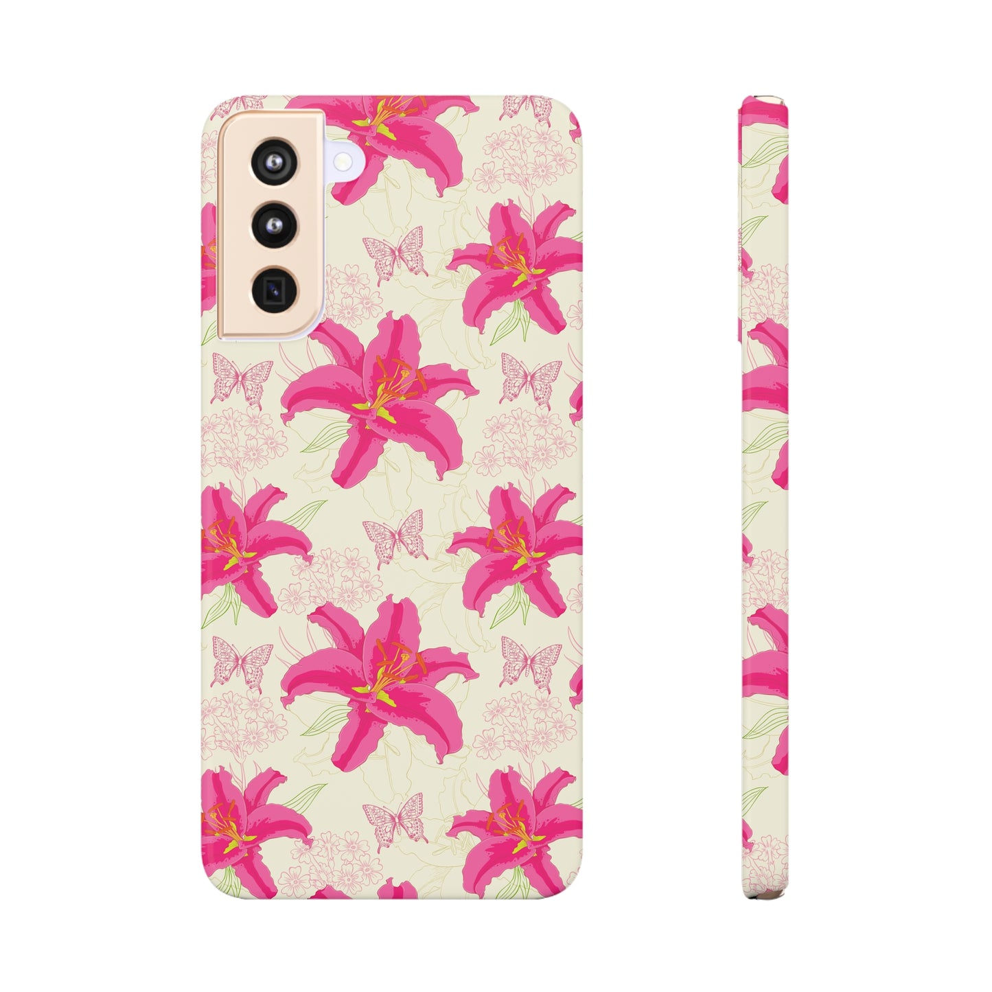 Large Lilies and Butterflies Samsung Slim Cases