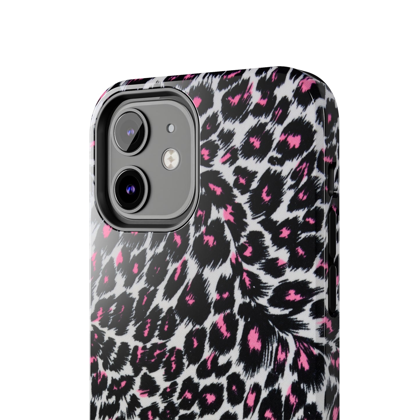 Fierce Femininity Pink and Black Leopard Print Iphone Tough Phone Case