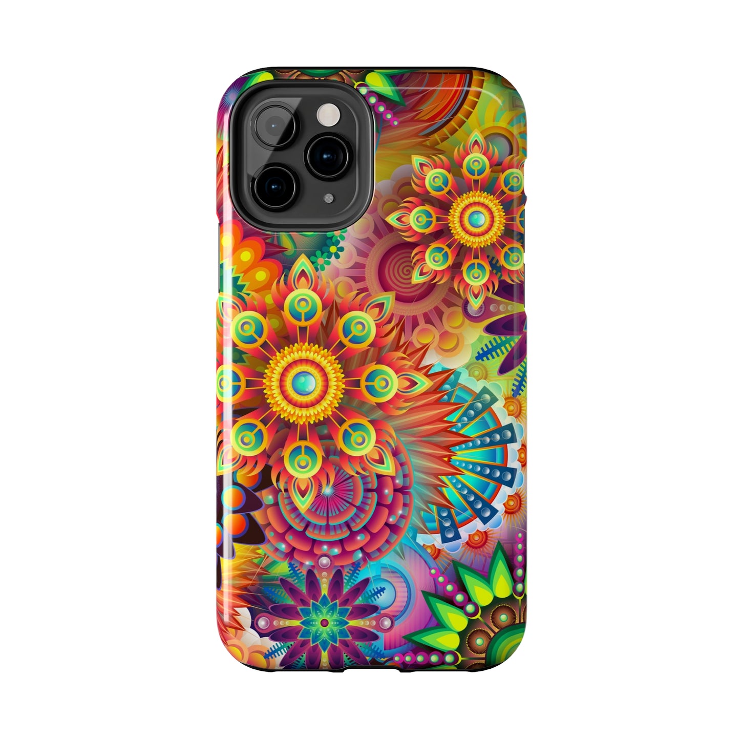 Rainbow Flower Power Design Iphone Tough Phone Case