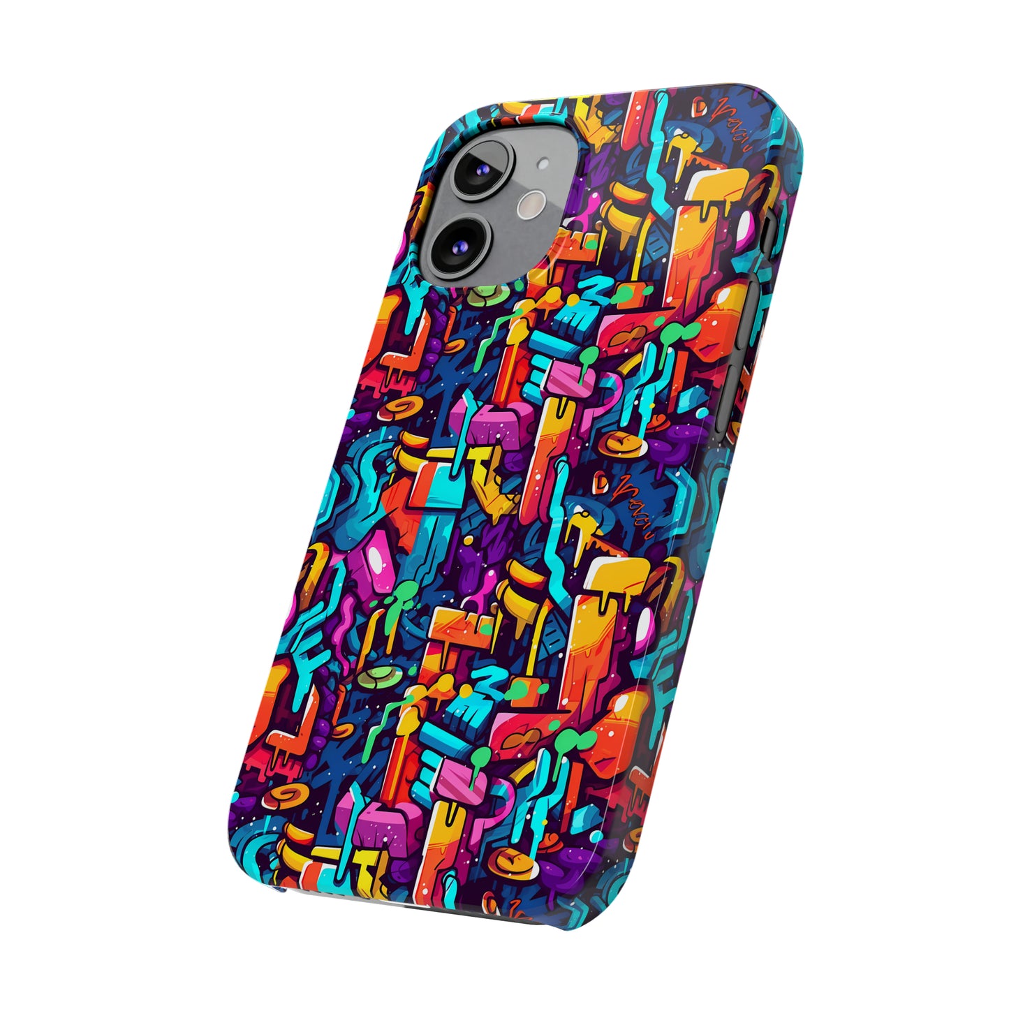 3D Abstract Colorful Street Graffiti Art Design Iphone 15-12 Slim Phone Case