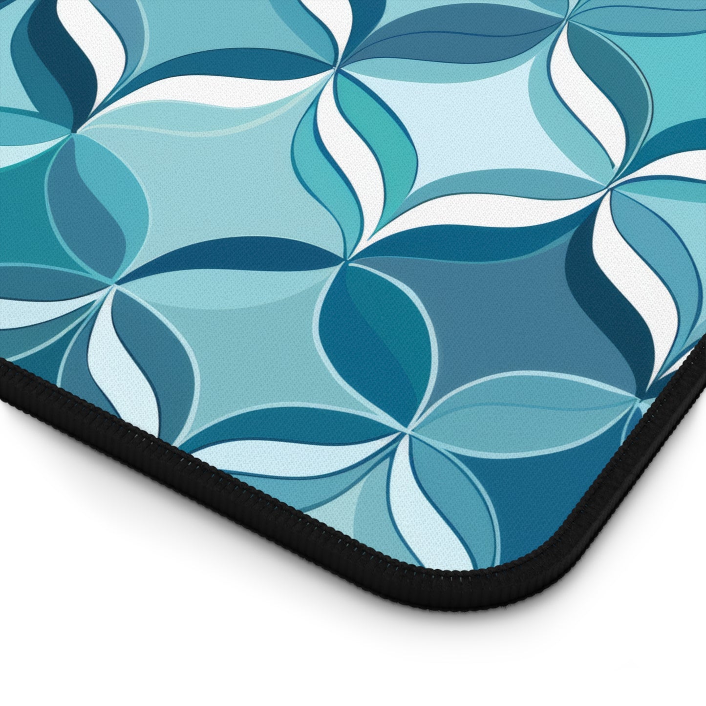 Modern Chic Aqua and Cream Geometric Pattern Extended Gaming Mouse Pad  Desk Mat  - 3 Sizes