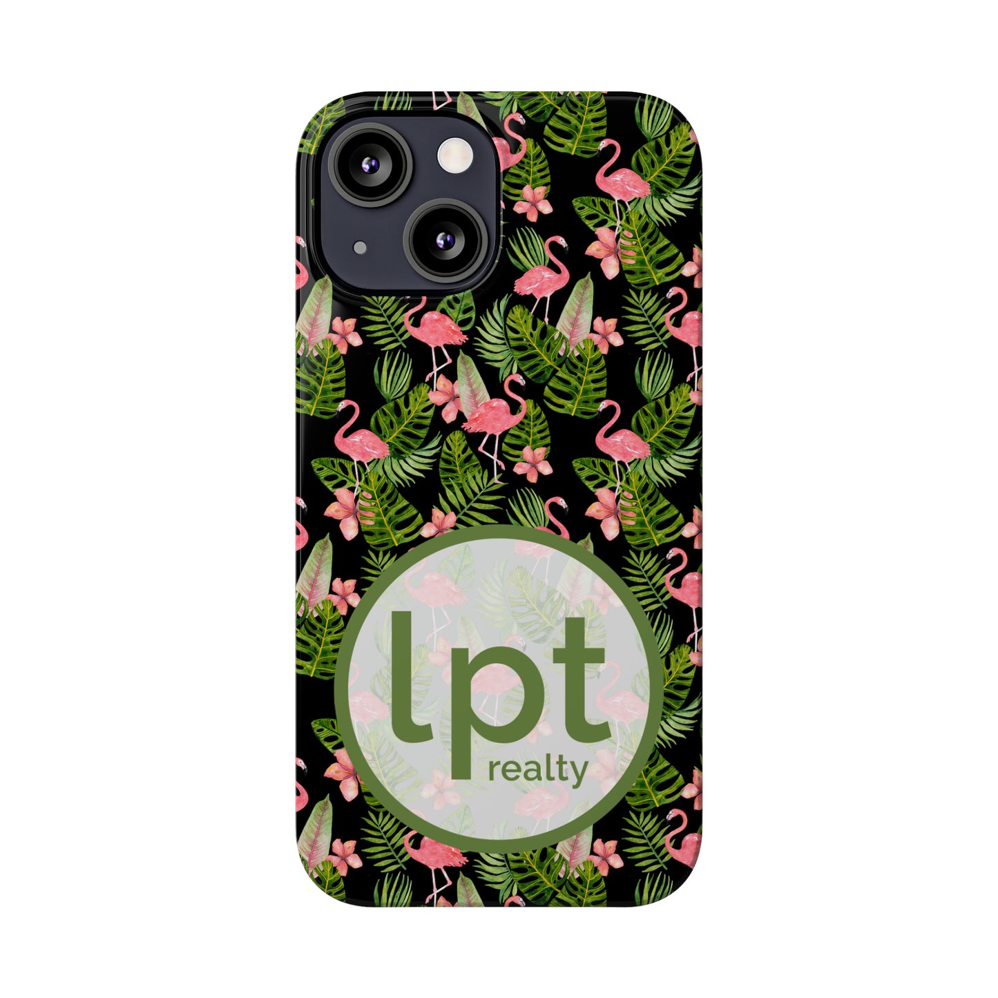 LPT Realty Logo -  Tropical Flamingos Iphone 15-12 Slim Phone Case