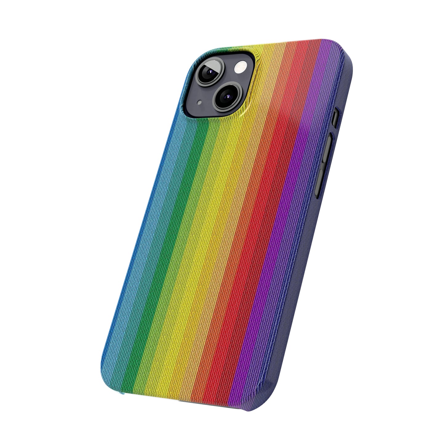 Rainbow Stripe Design Iphone 15-12 Slim Phone Case