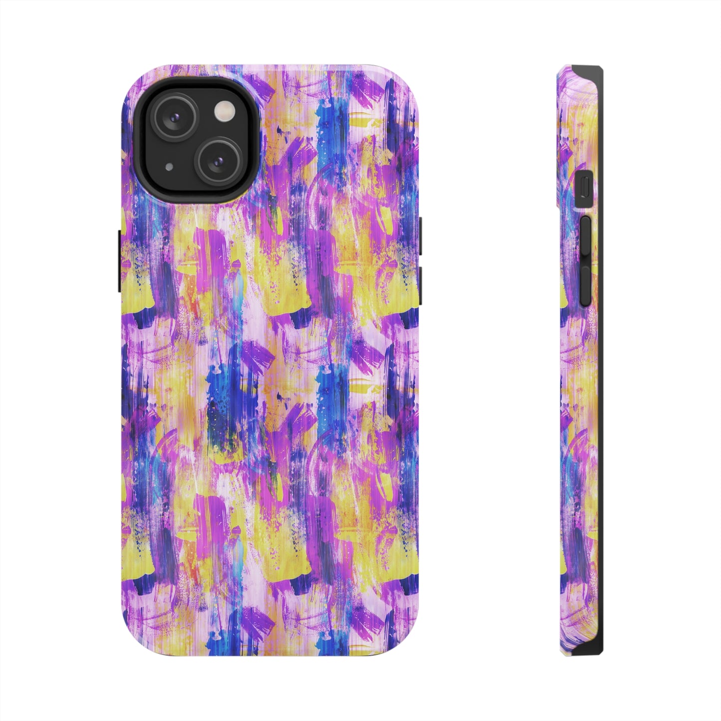 Pink & Yellow Spring Painted Abstract Iphone Tough Phone Case