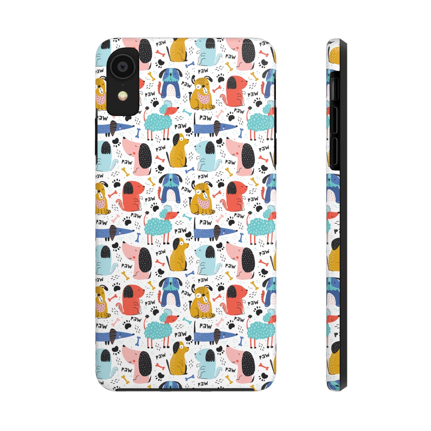 Playful Pups: Colorful Cartoon Dogs Iphone Tough Phone Case