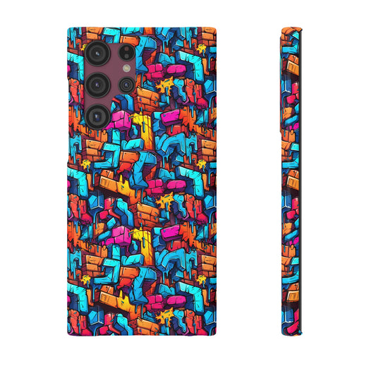 3D Rainbow Colored Graphic Blocks Design Samsung Slim Cases