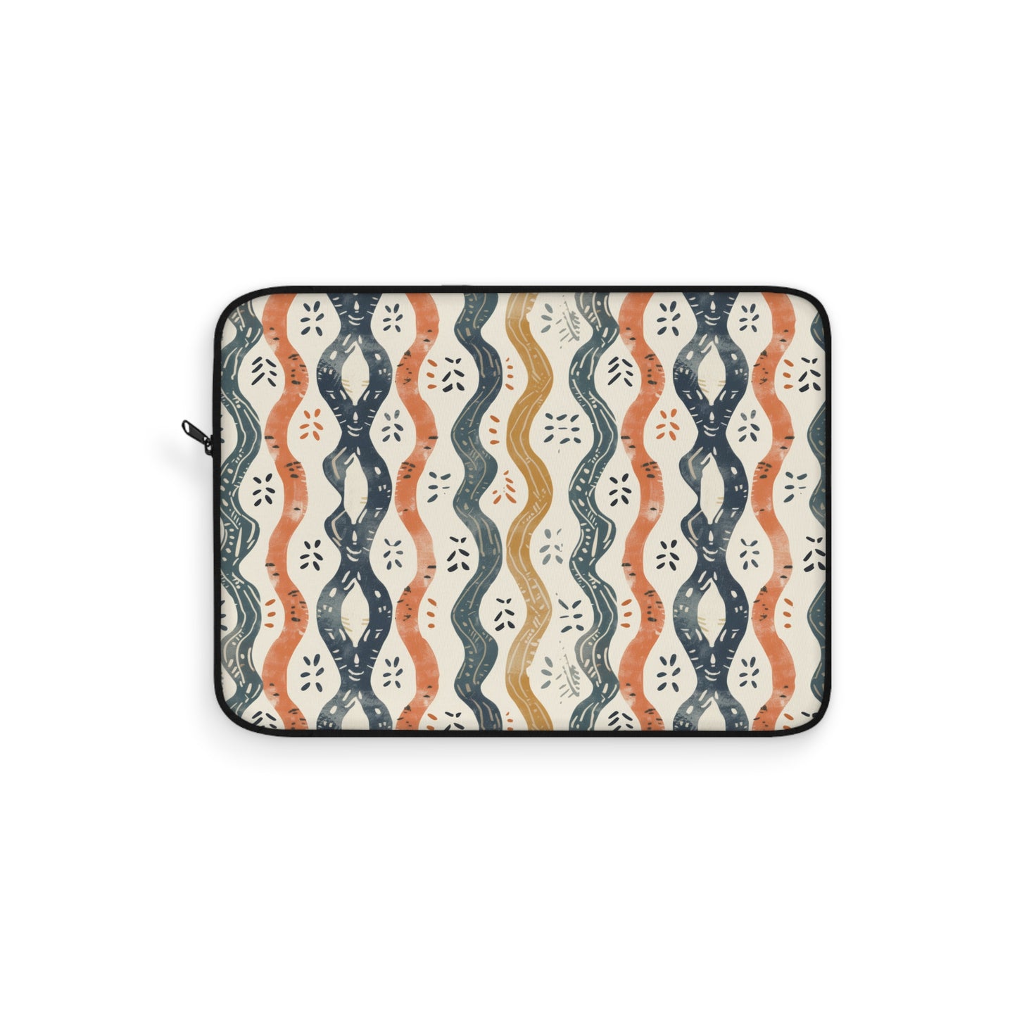 Boho Waves with Earthy Blues Reds and Browns Laptop or Ipad Protective Sleeve 3 Sizes Available