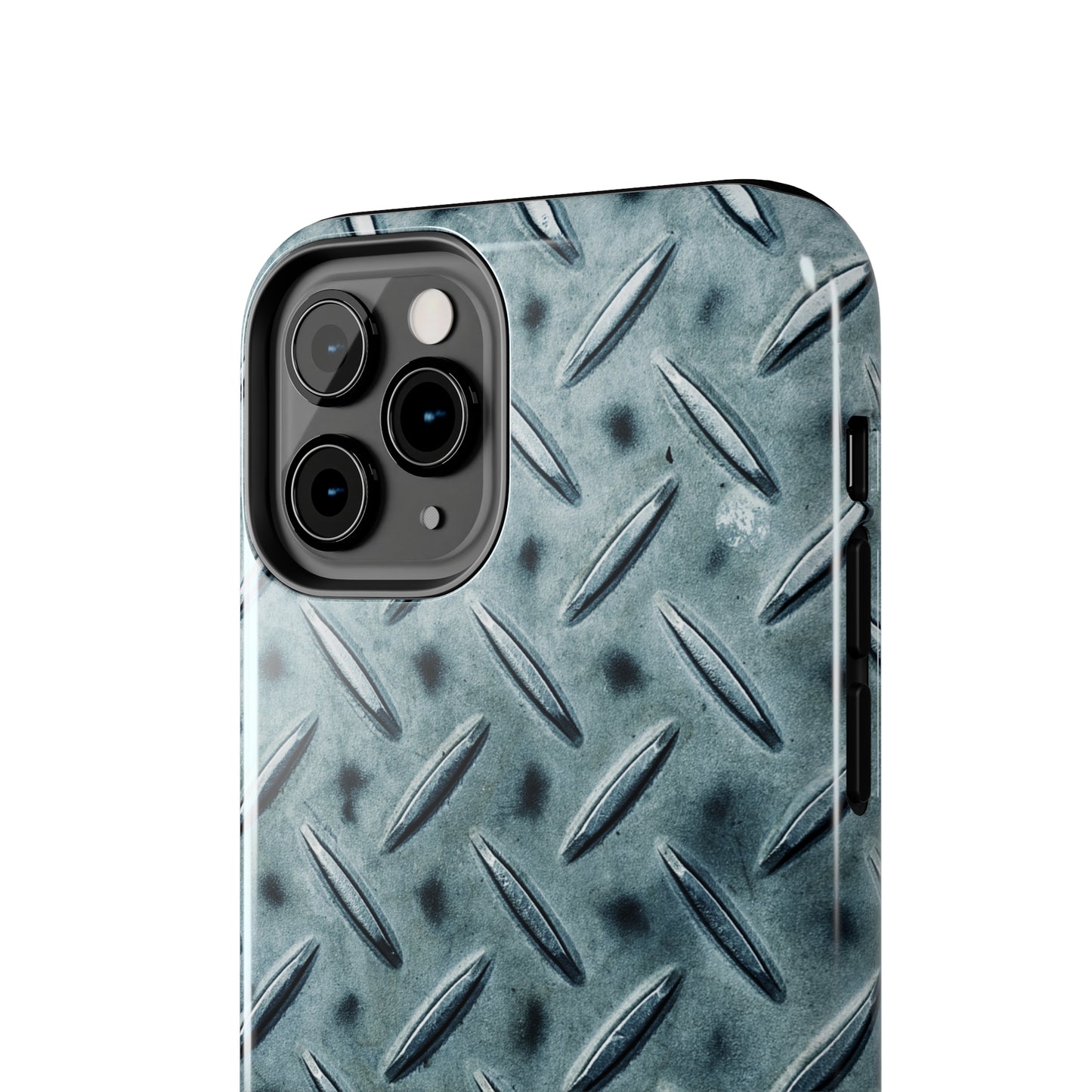 Blue Steel Diamond Plate Design Iphone Tough Phone Case