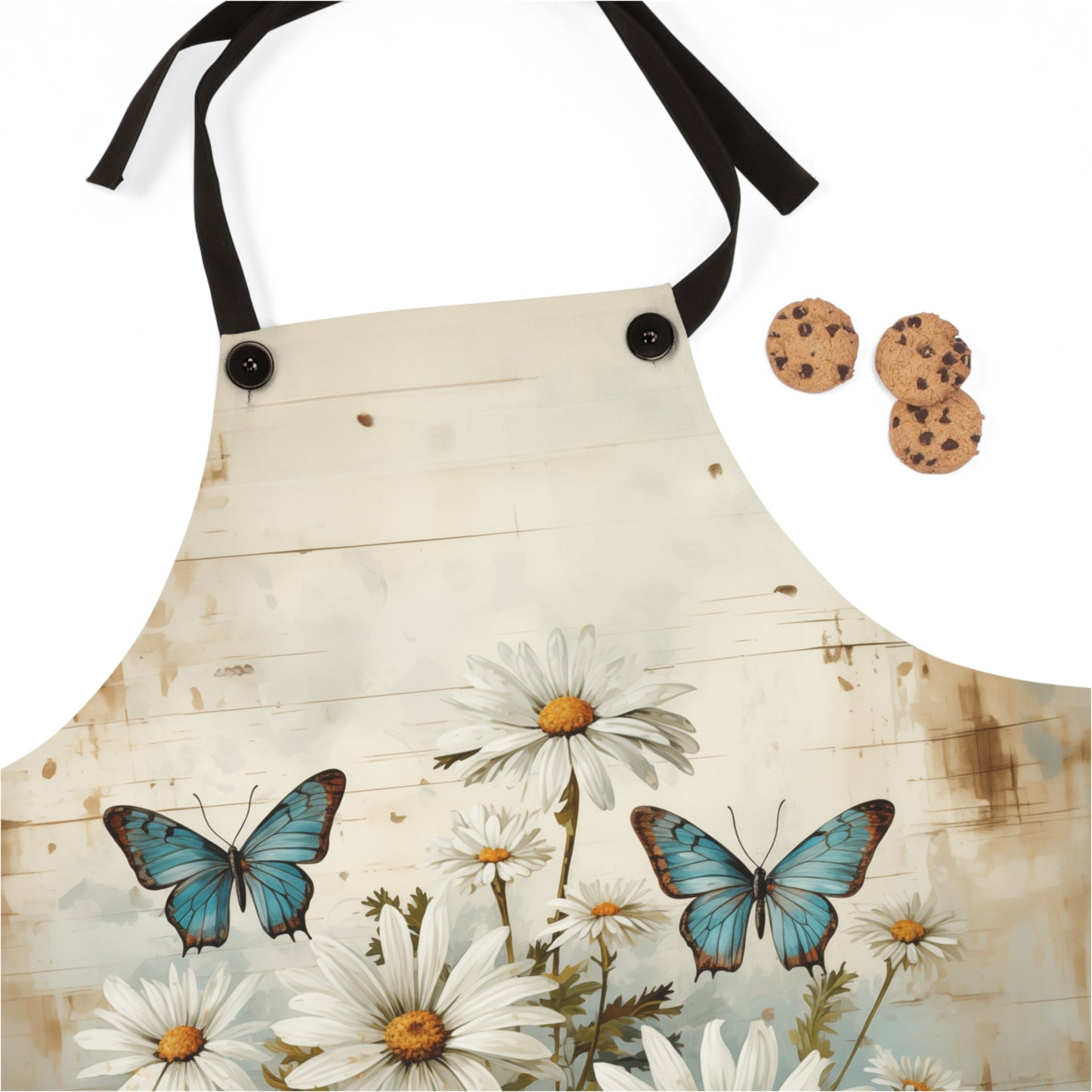 Rustic Farmhouse Daisy and Butterfly Design - Kitchen Chef Apron