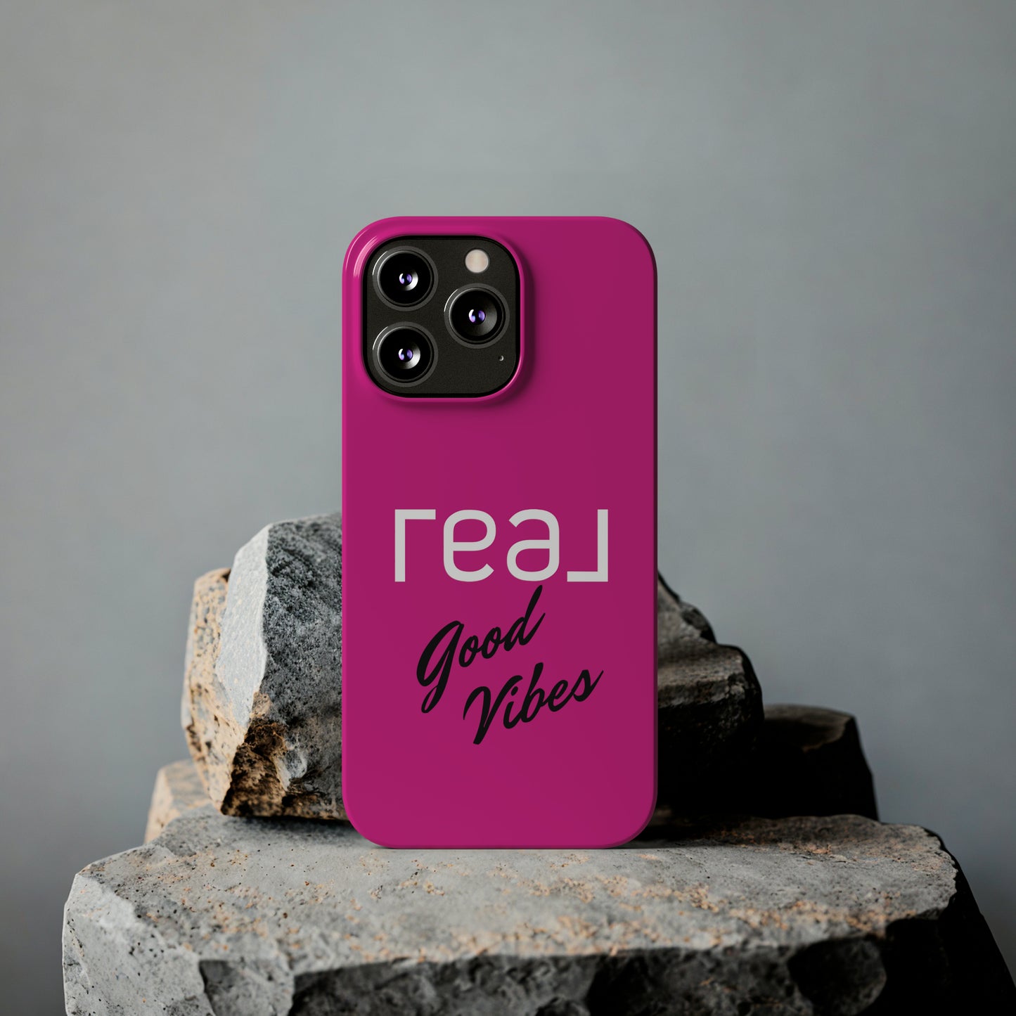 Pink - Real Good Vibes Iphone 15-12 Slim Phone Case