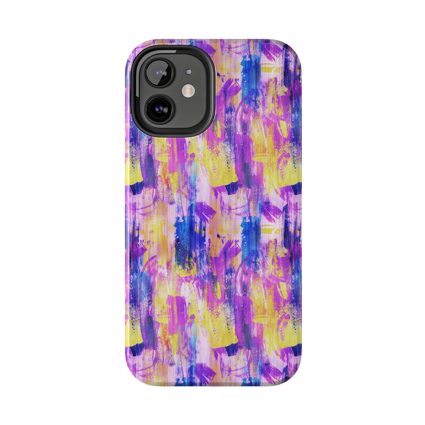 Pink & Yellow Spring Painted Abstract Iphone Tough Phone Case