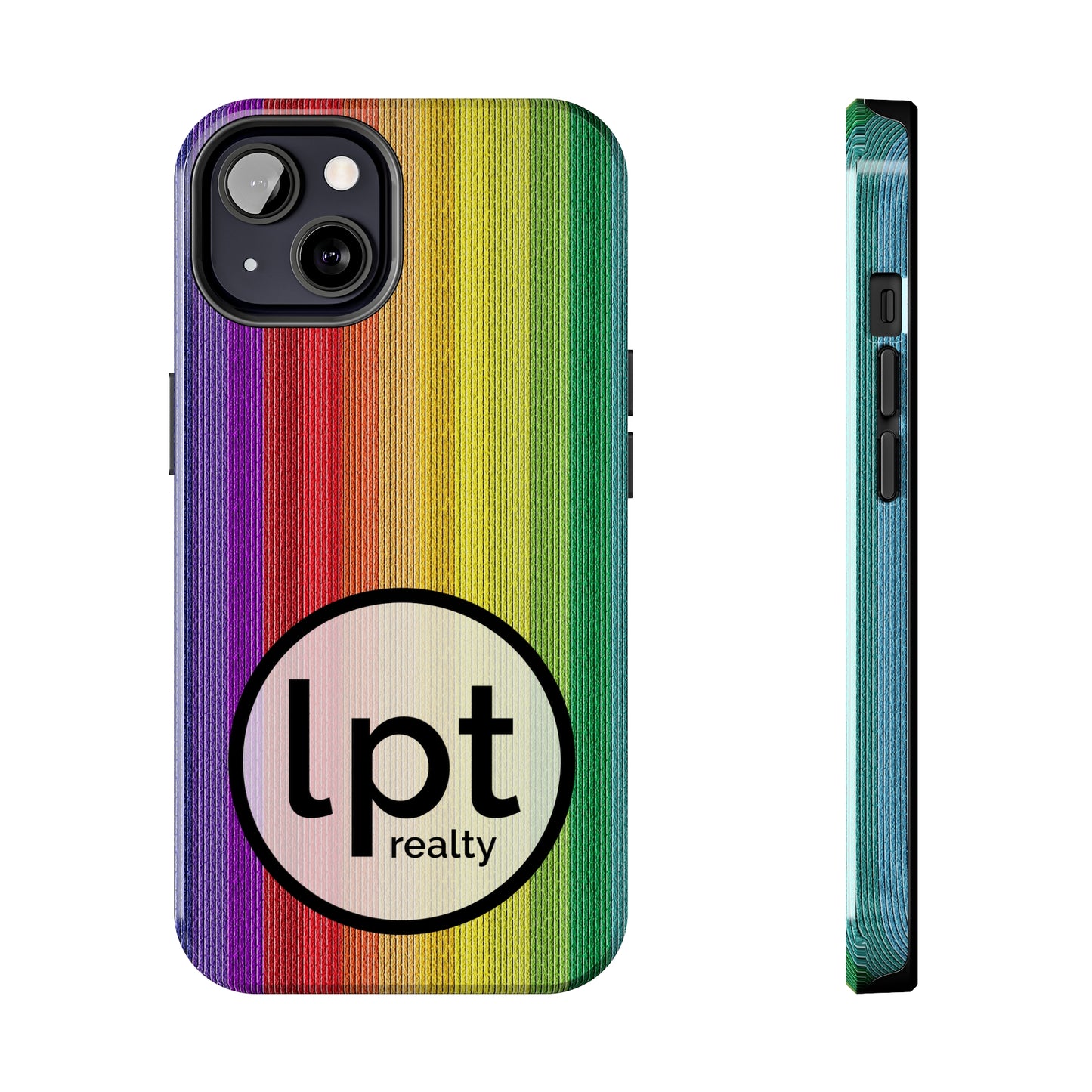 LPT Realty Logo -  Rainbow Stripe Design Iphone Tough Phone Case