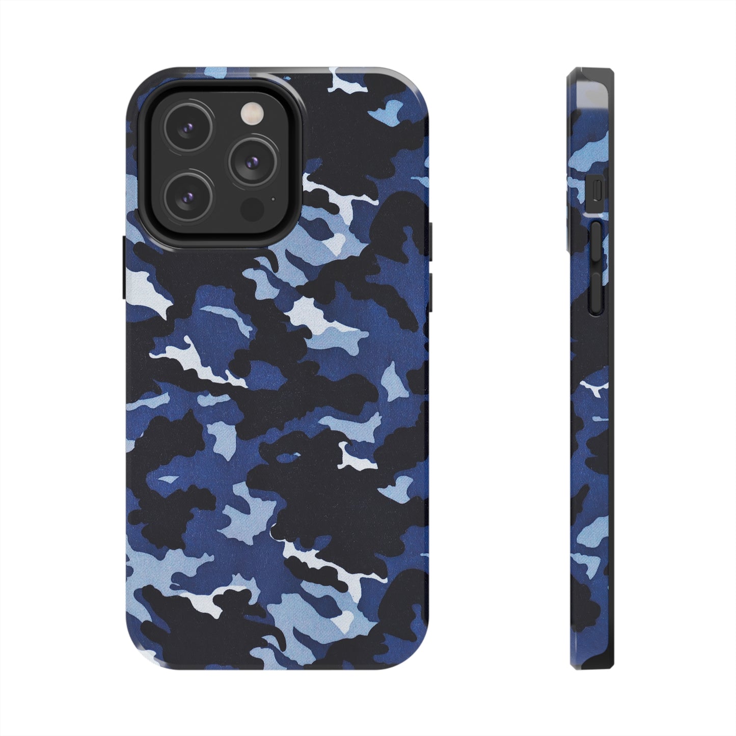 Deep Sea Concealment: Navy Blue Camouflage Iphone Tough Phone Case