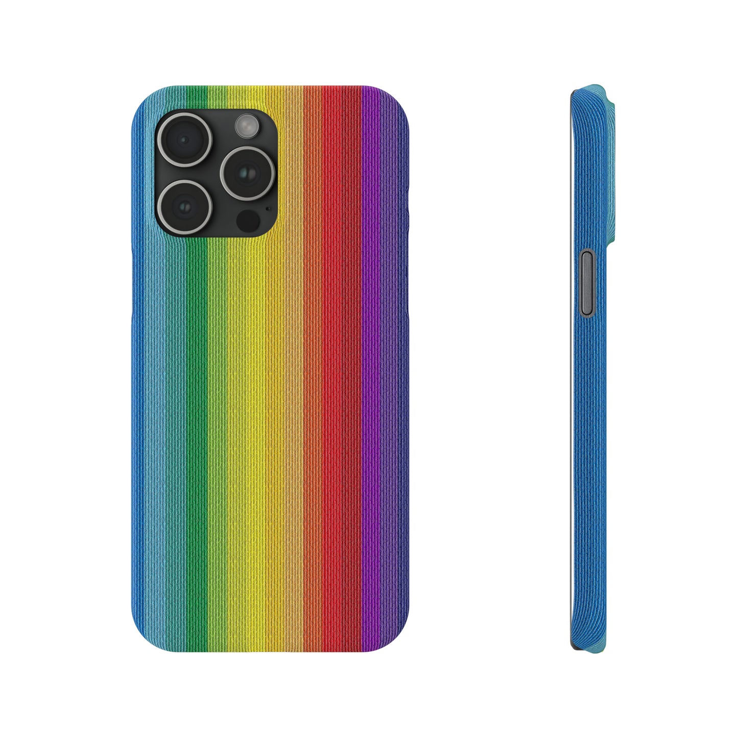 Rainbow Stripe Design Iphone 15-12 Slim Phone Case