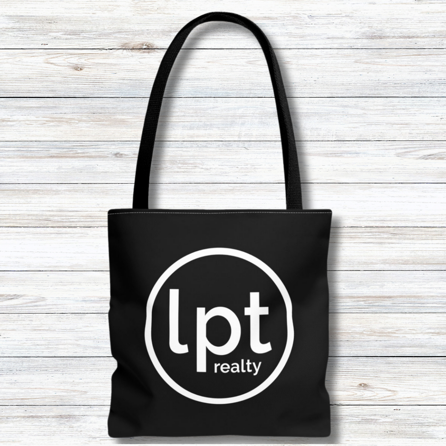 LPT Realty Logo White on Black - Canvas Tote 3 Sizes