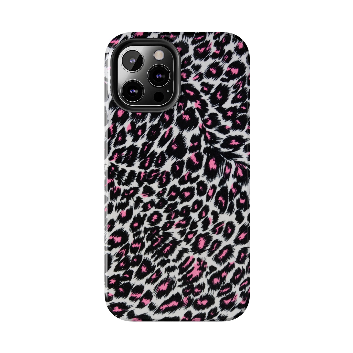 Fierce Femininity Pink and Black Leopard Print Iphone Tough Phone Case