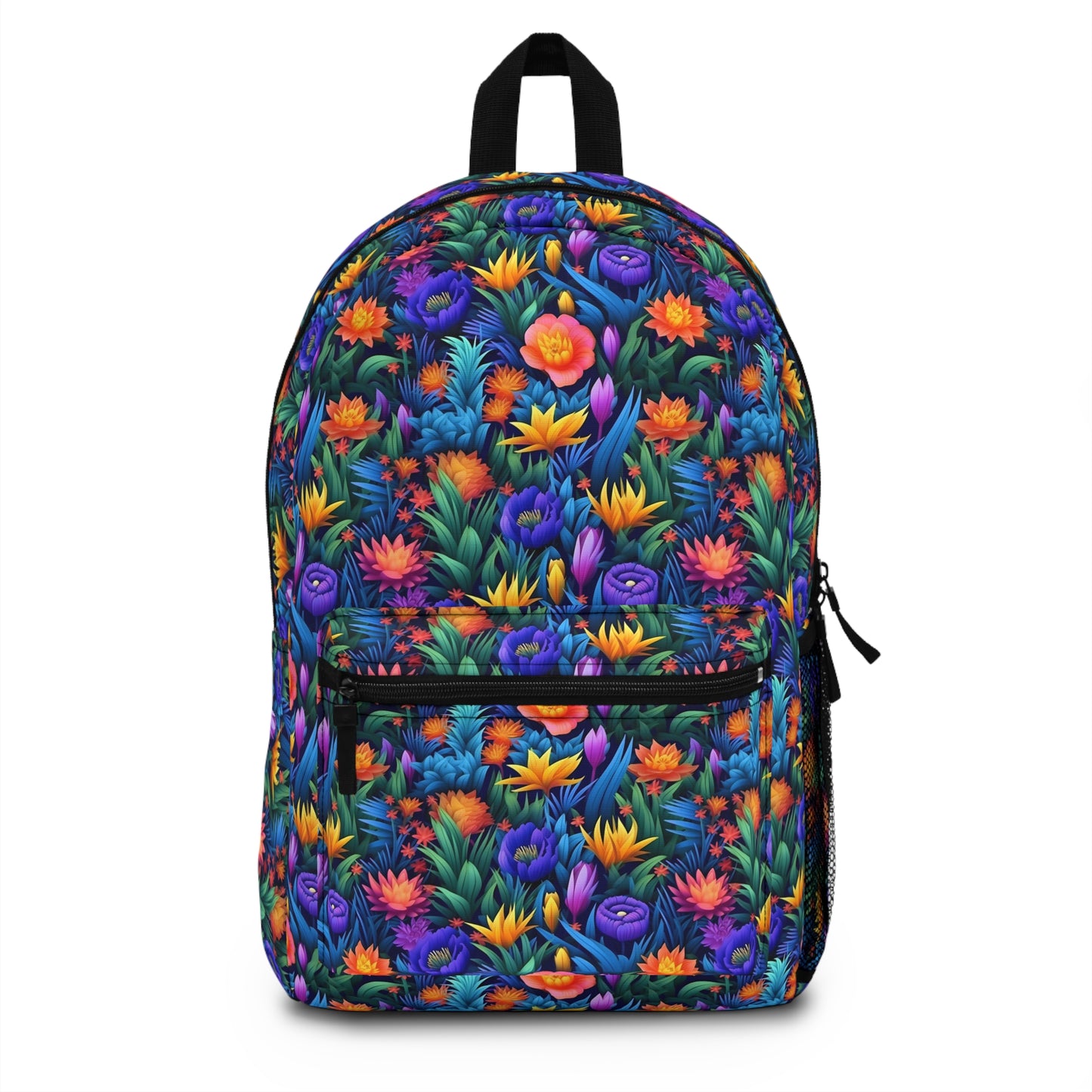 3D Tropical Bright Flowers Lightweight Backpack