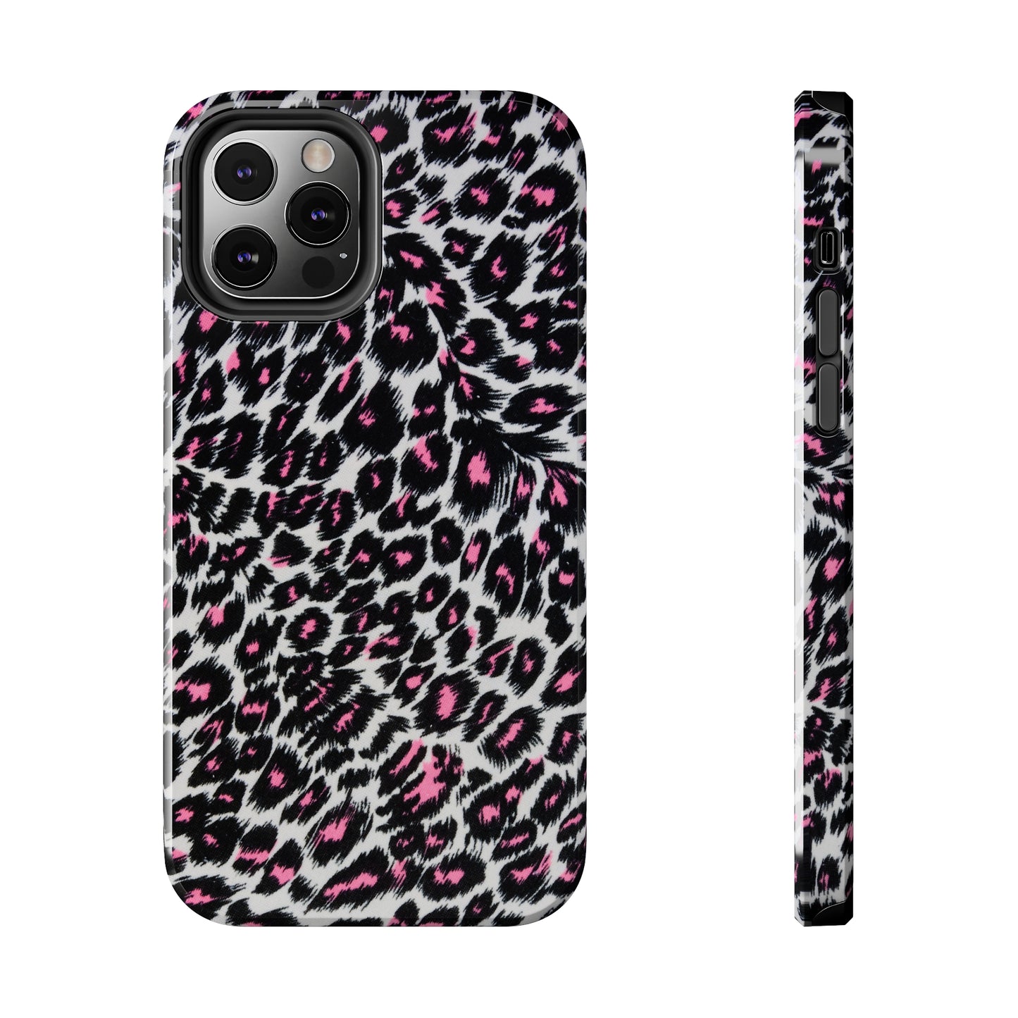 Fierce Femininity Pink and Black Leopard Print Iphone Tough Phone Case