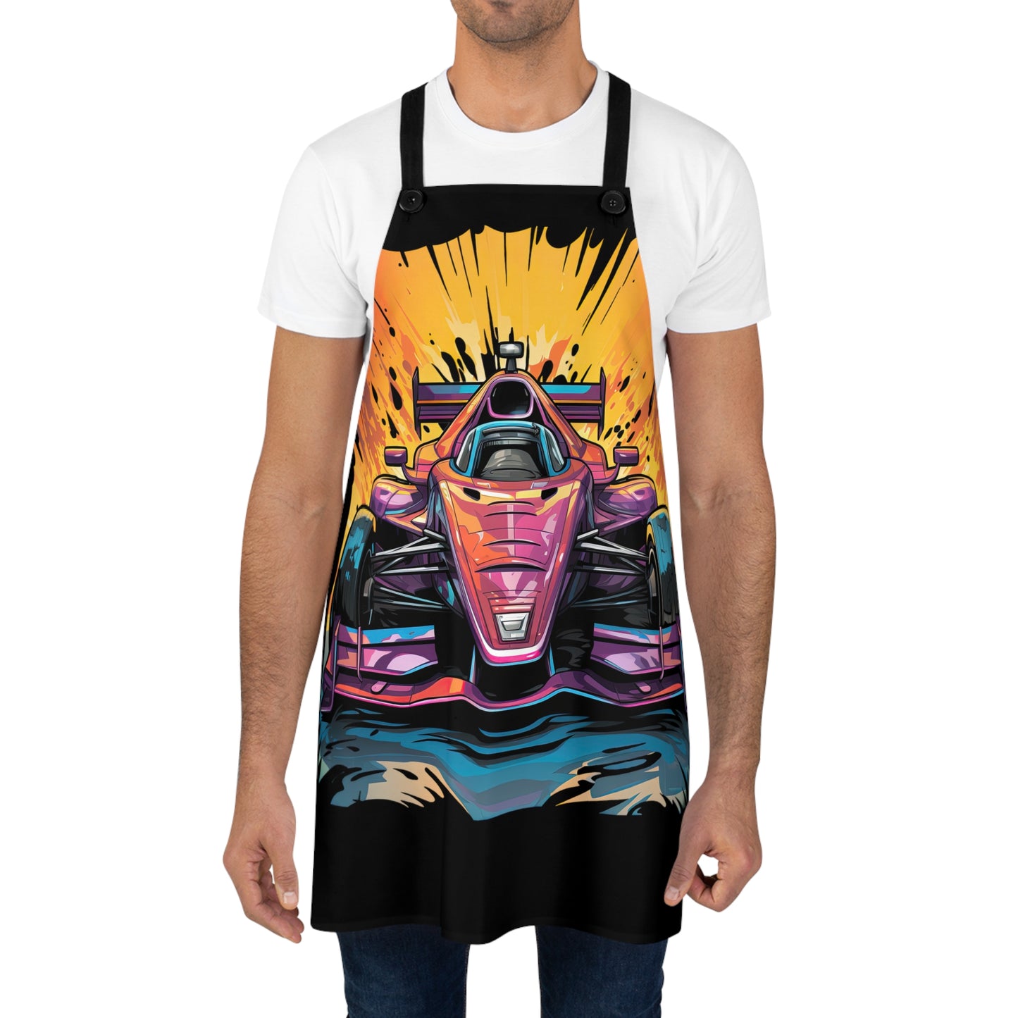 Indy Car Night Racing Design - Kitchen Chef Apron