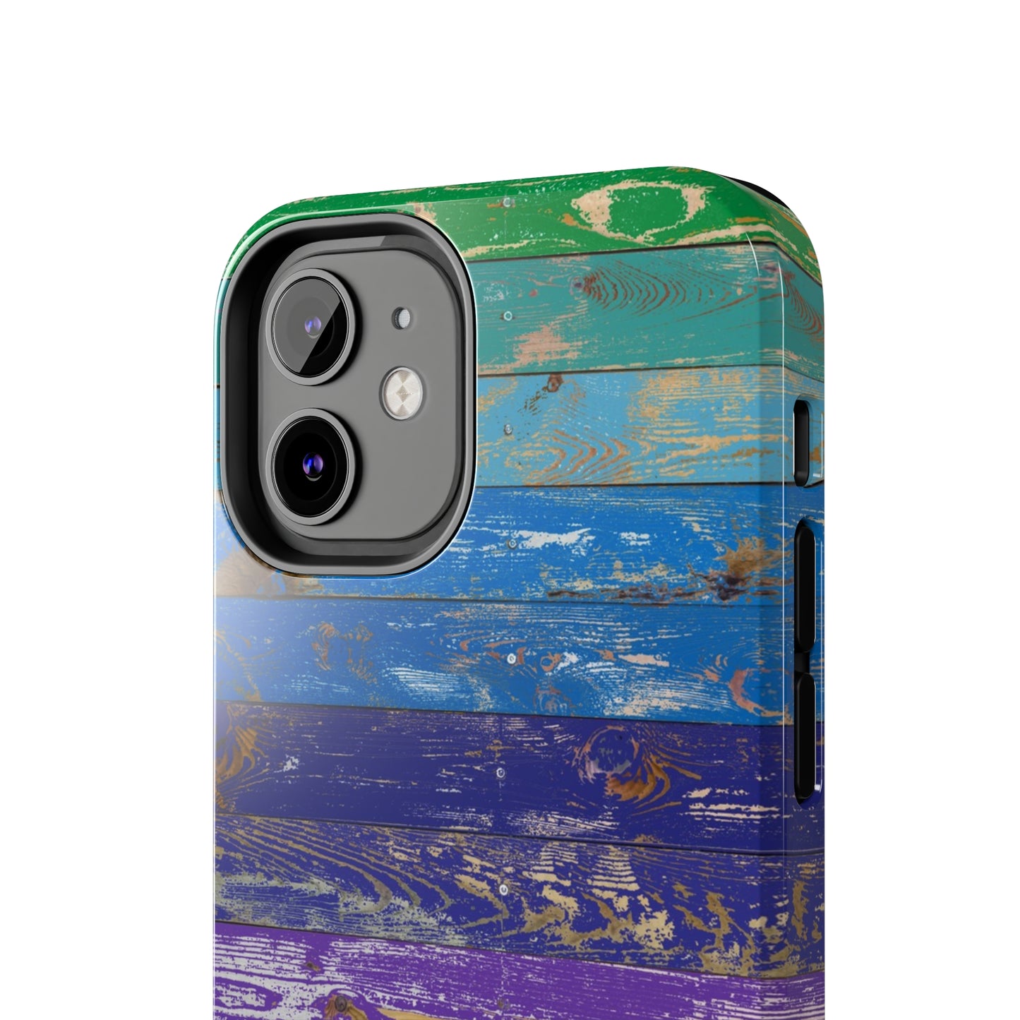 Rainbow Wood Planks Iphone Tough Phone Case