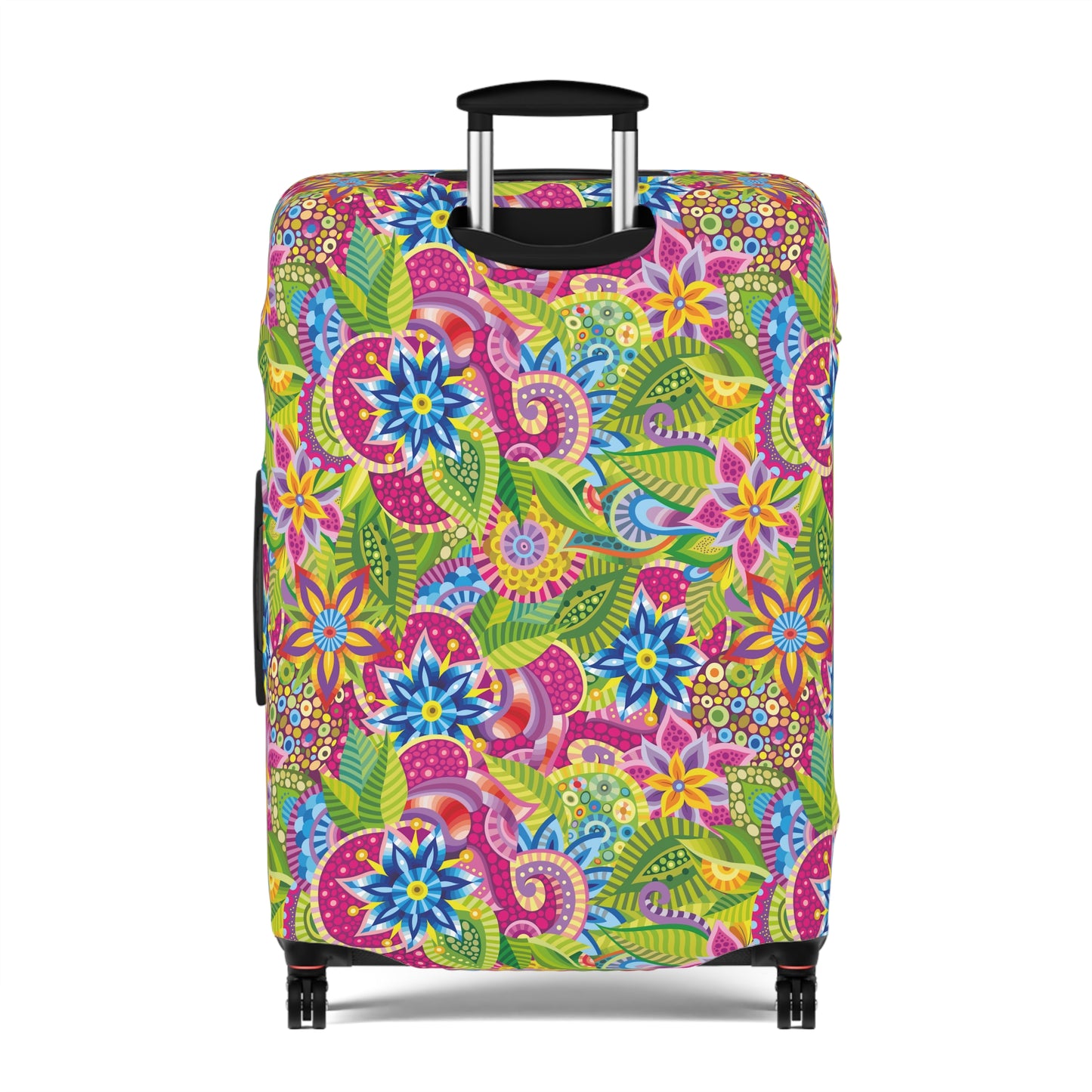 Vibrant Array of Abstract Flowers and Paisley in Rainbow Hues - Luggage Protector and Cover 3 Sizes