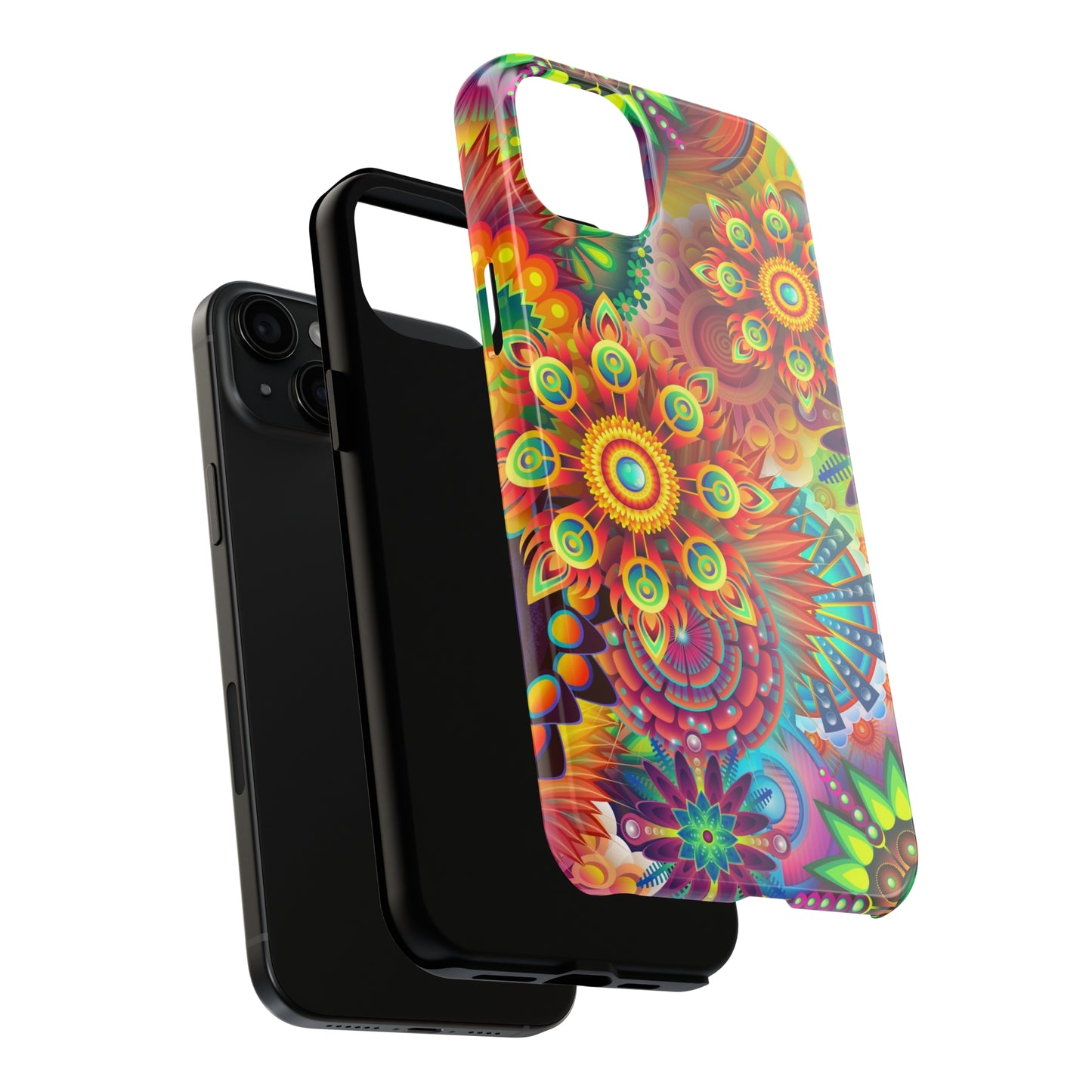 Rainbow Flower Power Design Iphone Tough Phone Case