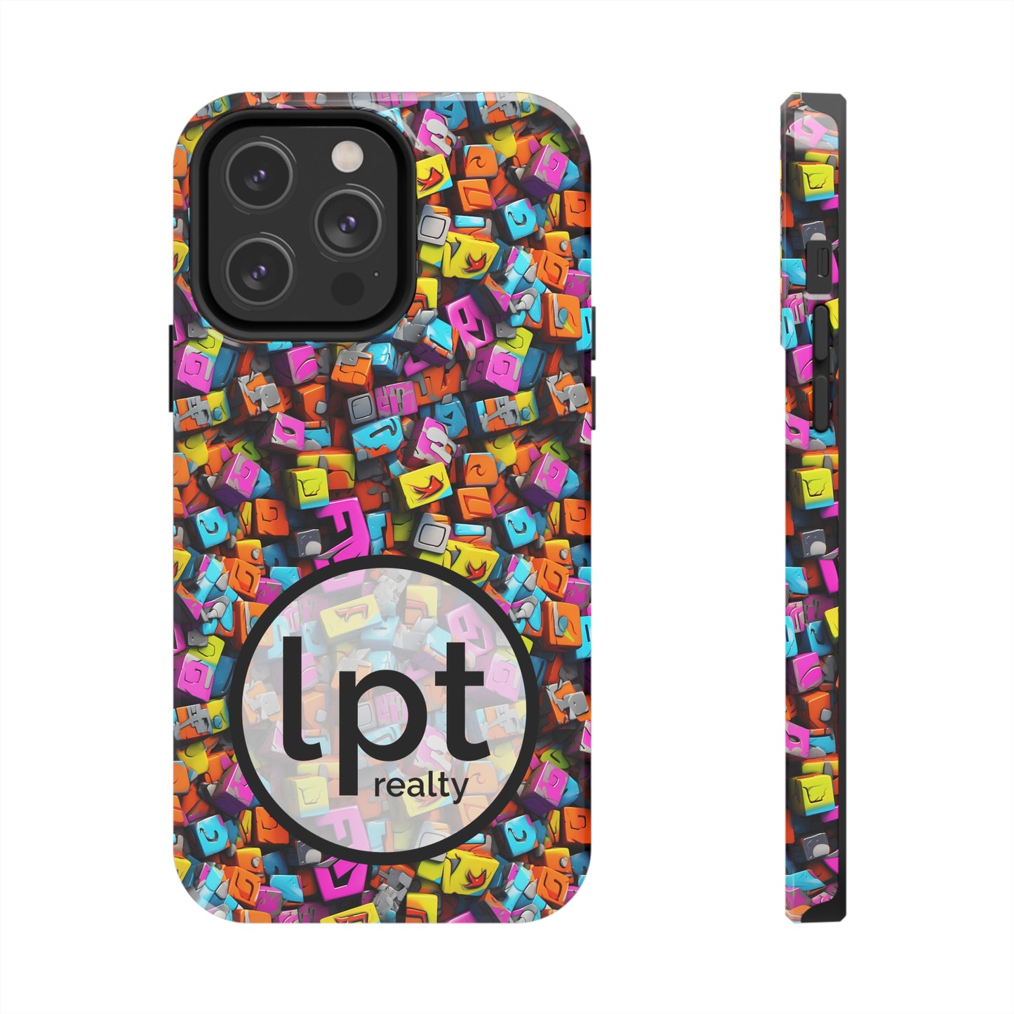 LPT Realty Logo -  3D Abstract Colorful Block Design Iphone Tough Phone Case