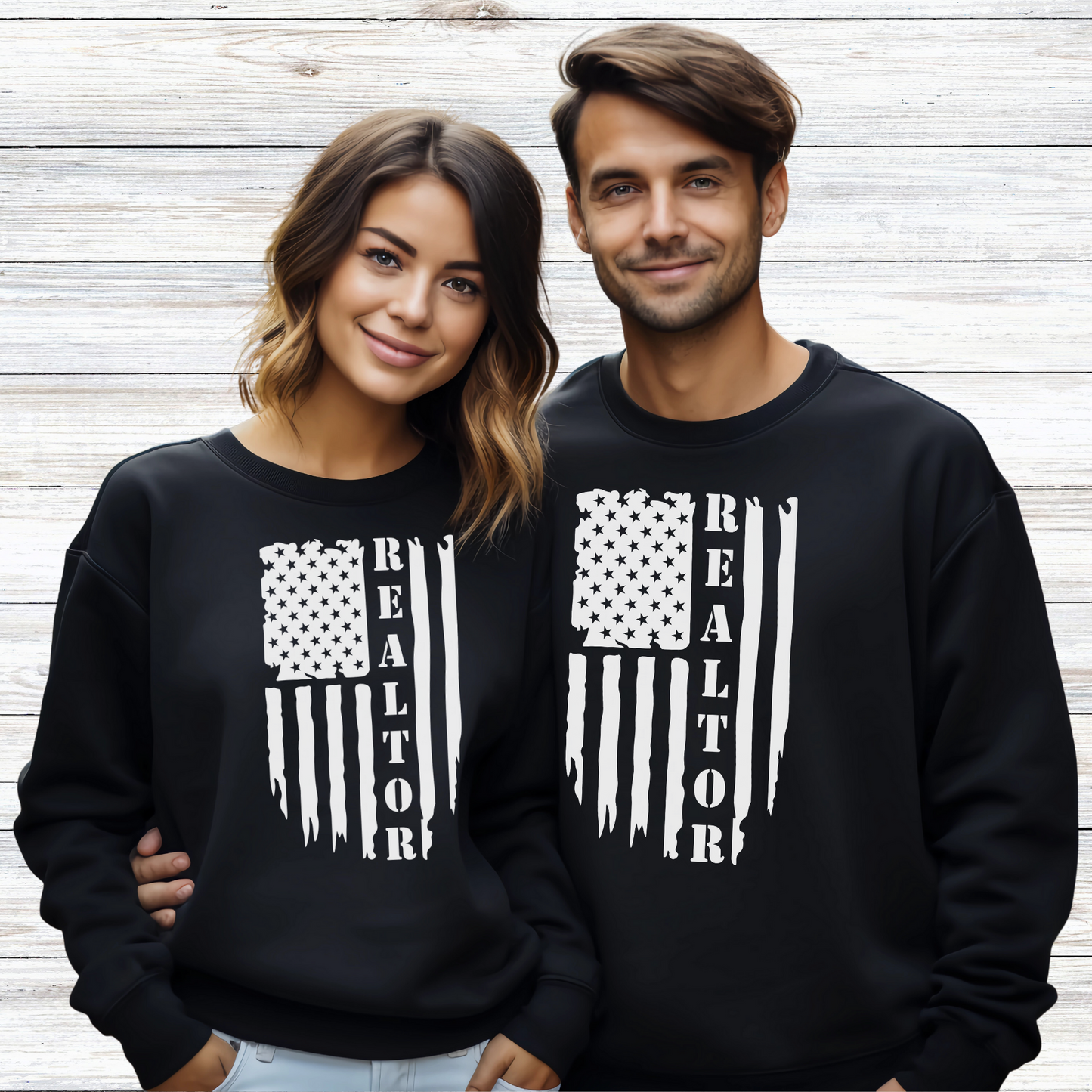 American Flag & Realtor  - Crewneck Sweatshirt Unisex S-5XL