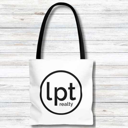 LPT Realty Logo's on Both Sides in Black - Canvas Tote 3 Sizes